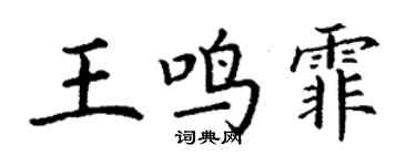 丁謙王鳴霏楷書個性簽名怎么寫
