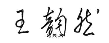 駱恆光王韻然草書個性簽名怎么寫