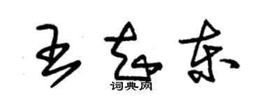 朱錫榮王知東草書個性簽名怎么寫