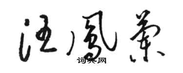 駱恆光汪鳳蘭草書個性簽名怎么寫