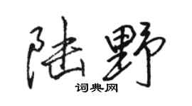 駱恆光陸野行書個性簽名怎么寫