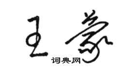 駱恆光王蒙草書個性簽名怎么寫