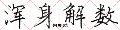 駱恆光渾身解數楷書怎么寫