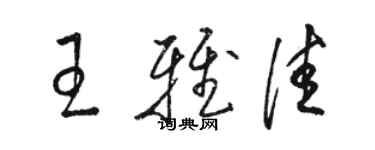 駱恆光王雅佳草書個性簽名怎么寫