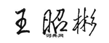 駱恆光王昭彬行書個性簽名怎么寫