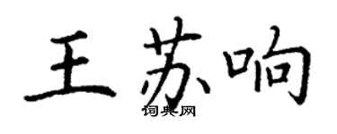 丁謙王蘇響楷書個性簽名怎么寫