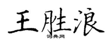 丁謙王勝浪楷書個性簽名怎么寫