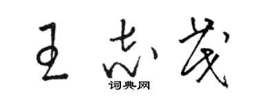 駱恆光王志茂草書個性簽名怎么寫