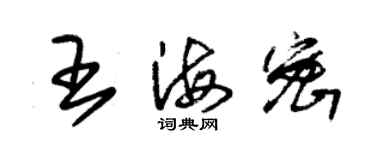 朱錫榮王海密草書個性簽名怎么寫