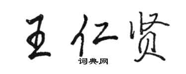 駱恆光王仁賢行書個性簽名怎么寫