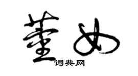 曾慶福董女草書個性簽名怎么寫