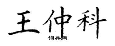 丁謙王仲科楷書個性簽名怎么寫