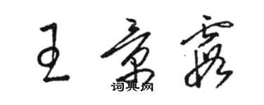 駱恆光王景霞草書個性簽名怎么寫