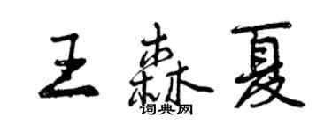 曾慶福王森夏行書個性簽名怎么寫