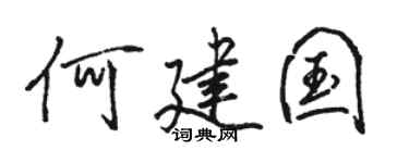 駱恆光何建國行書個性簽名怎么寫