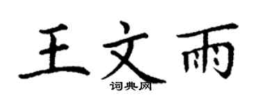 丁謙王文雨楷書個性簽名怎么寫