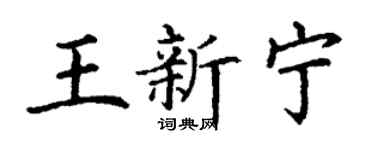 丁謙王新寧楷書個性簽名怎么寫
