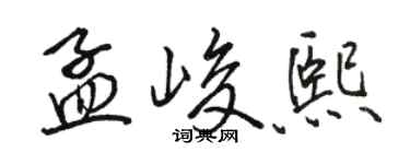 駱恆光孟峻熙行書個性簽名怎么寫