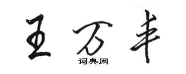 駱恆光王萬豐行書個性簽名怎么寫