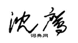 朱錫榮沈鷹草書個性簽名怎么寫