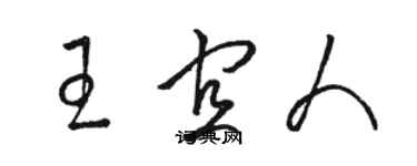 駱恆光王宜人草書個性簽名怎么寫