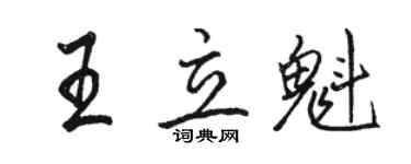 駱恆光王立魁行書個性簽名怎么寫