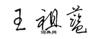 駱恆光王祖藍草書個性簽名怎么寫