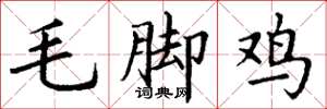 丁謙毛腳雞楷書怎么寫