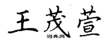 丁謙王茂萱楷書個性簽名怎么寫