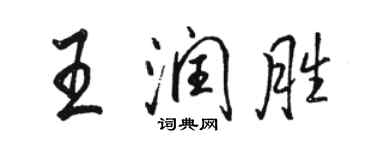 駱恆光王潤勝行書個性簽名怎么寫