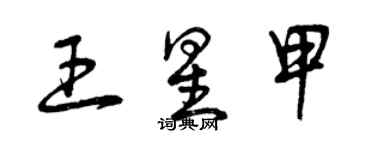 曾慶福王星甲草書個性簽名怎么寫