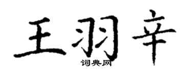 丁謙王羽辛楷書個性簽名怎么寫