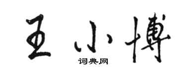 駱恆光王小博行書個性簽名怎么寫