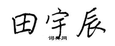 王正良田宇辰行書個性簽名怎么寫