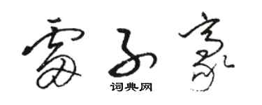 駱恆光雷子豪草書個性簽名怎么寫