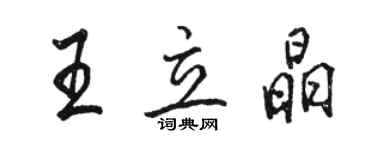 駱恆光王立晶行書個性簽名怎么寫