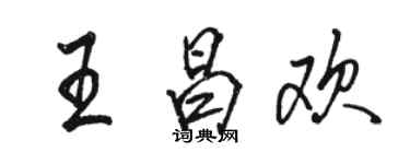 駱恆光王昌歡行書個性簽名怎么寫