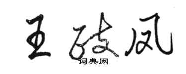 駱恆光王政鳳行書個性簽名怎么寫