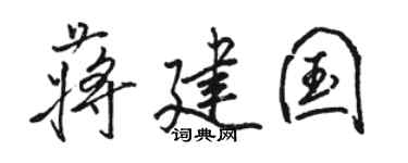 駱恆光蔣建國行書個性簽名怎么寫