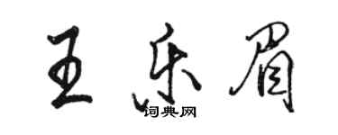 駱恆光王樂眉行書個性簽名怎么寫