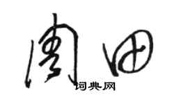 駱恆光周田草書個性簽名怎么寫