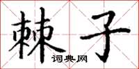 丁謙棘子楷書怎么寫