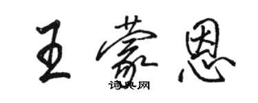 駱恆光王蒙恩行書個性簽名怎么寫