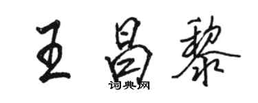 駱恆光王昌黎行書個性簽名怎么寫