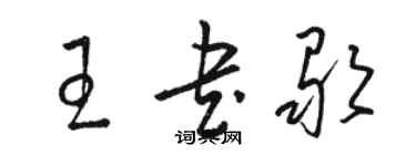 駱恆光王書歌草書個性簽名怎么寫