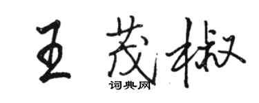 駱恆光王茂椒行書個性簽名怎么寫