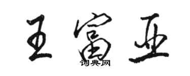 駱恆光王富亞行書個性簽名怎么寫