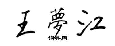 王正良王夢江行書個性簽名怎么寫