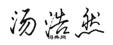 駱恆光湯浩然行書個性簽名怎么寫