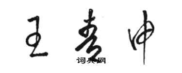 駱恆光王青申草書個性簽名怎么寫